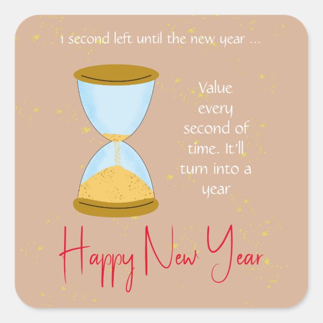 Hourglass Time New Year  Square Sticker (Front)