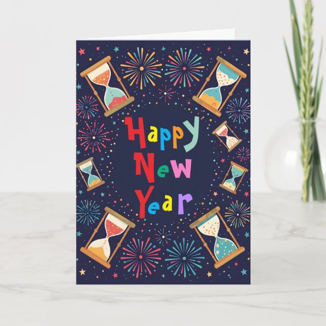 Hourglasses New Years Card (Front)