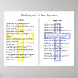 Hourly prayers of St. John Chrysostom Poster