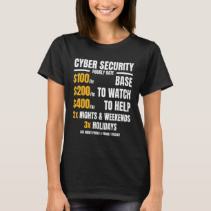 Hourly Rate  Cyber Security T-Shirt