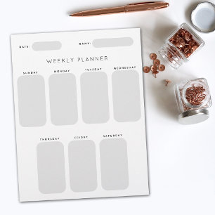 Hourly Weekly Planner Schedule Office Organisation Custom Letterhead