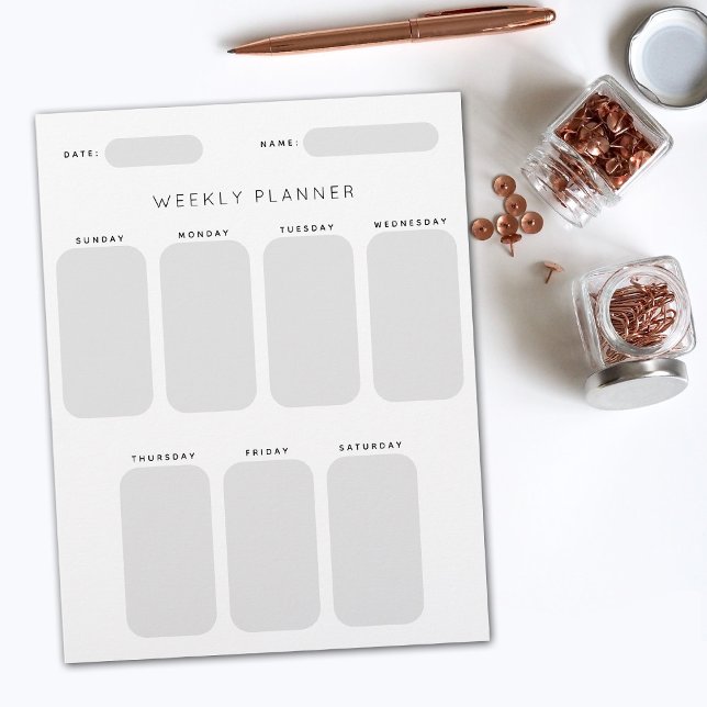 Hourly Weekly Planner Schedule Office Organisation Custom Letterhead (Creator Uploaded)