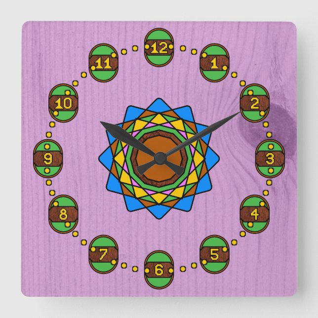 Hours in the Old Woodshed Square Wall Clock (Front)