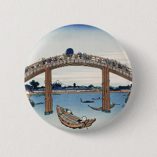 Housai Mount Fuji seen from below Men's Bridge 6 Cm Round Badge