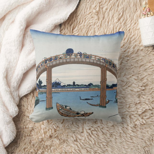 Housai  Mount Fuji seen from below Men's Bridge  Cushion (Blanket)
