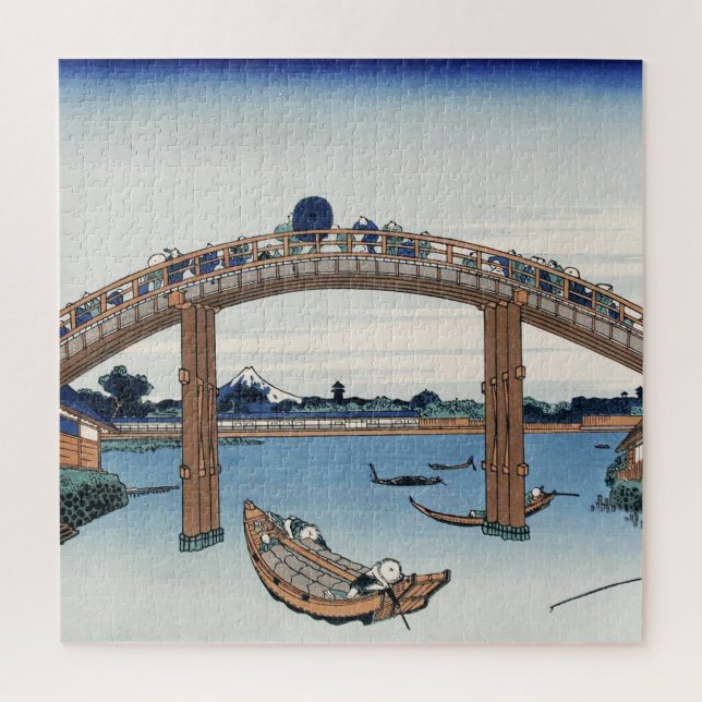 Housai  Mount Fuji seen from below Men's Bridge   Jigsaw Puzzle (Vertical)