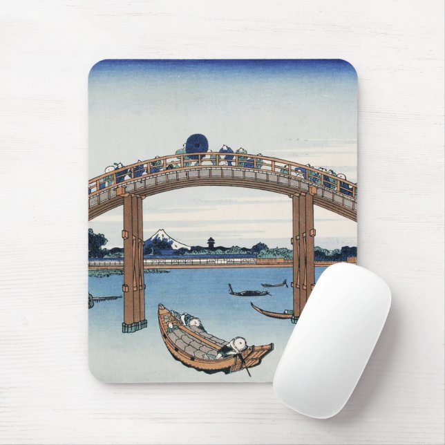 Housai  Mount Fuji seen from below Men's Bridge    Mouse Mat (With Mouse)