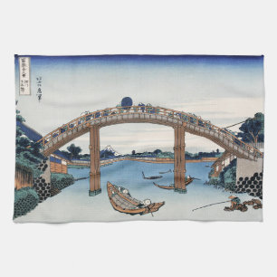 Housai  Mount Fuji seen from below Men's Bridge   Tea Towel