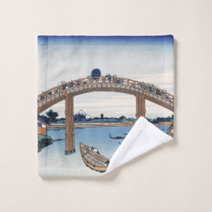 Housai  Mount Fuji seen from below Men's Bridge    Wash Cloth