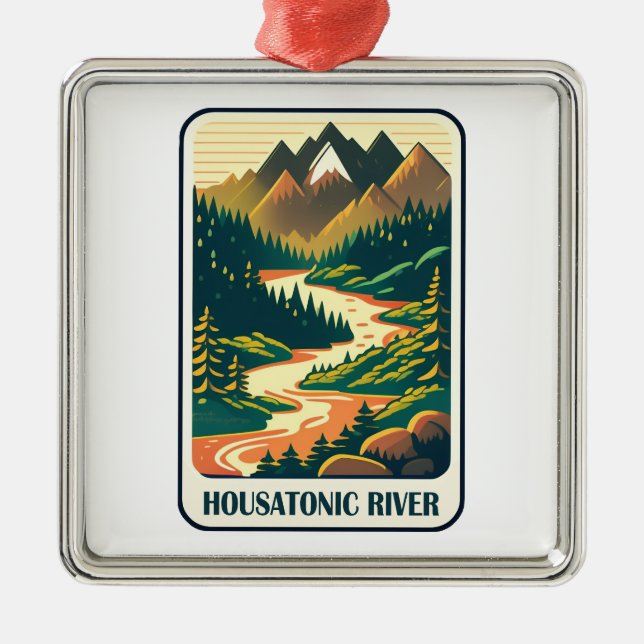Housatonic River Connecticut Colours Metal Tree Decoration (Front)