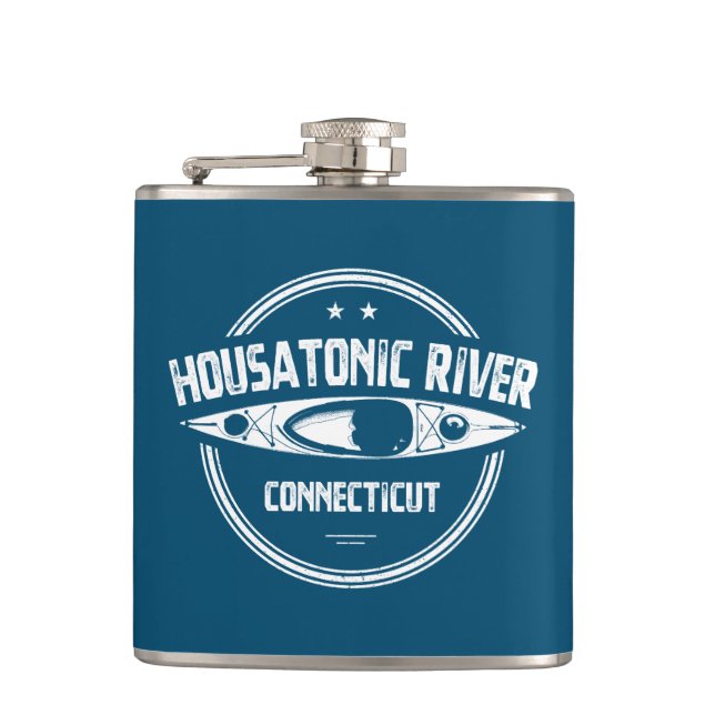 Housatonic River Connecticut Kayaking Hip Flask (Front)