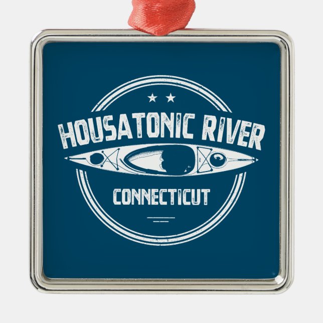 Housatonic River Connecticut Kayaking Metal Tree Decoration (Front)