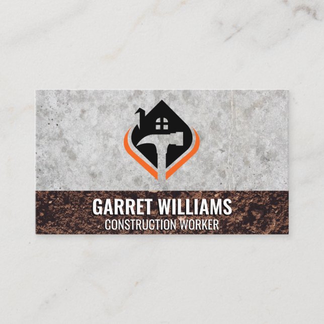House and Hammer Logo | Concrete and Dirt Business Card (Front)
