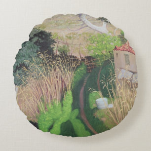 House and Reeds, c.1921-24 Round Cushion