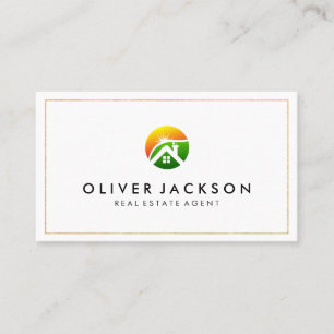 House and Sunshine Logo Business Card