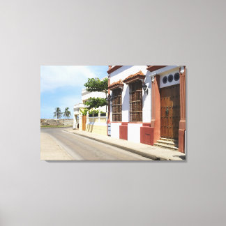 House at the roadside canvas print