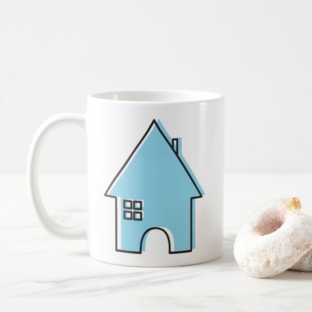 House(blue) Coffee Mug (With Donut)