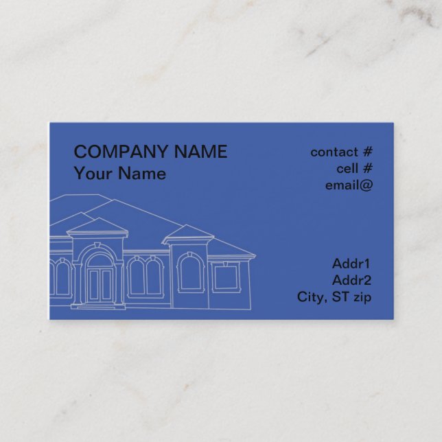 House blueprint business card (Front)