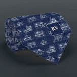 House Blueprint Monogrammed Tie<br><div class="desc">The "House Blueprint Monogrammed Neck Tie" emerges as a trend-setting accessory within the professional housing industry, seamlessly blending functionality with style to appeal to the fashion-forward men who navigate the realms of real estate, architecture, and design. At its core, the tie's design pays homage to the fundamental blueprint – the...</div>