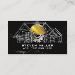 House Blueprints Schematics   Construction Gear Business Card