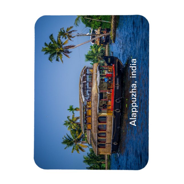 House boat in Alappuzha, Kerala, India Magnet (Vertical)