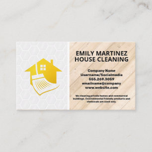 House Broom Logo    Wood and Tile Floors  Business Card