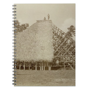 House Building in Samoa, c.1875 (sepia photo) Notebook