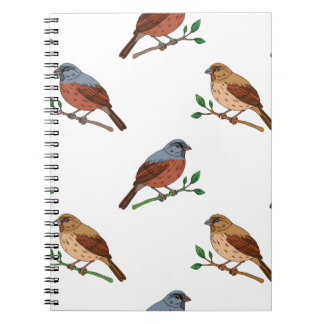House Bunting Bird Pattern – Seamless Nature Desig Notebook