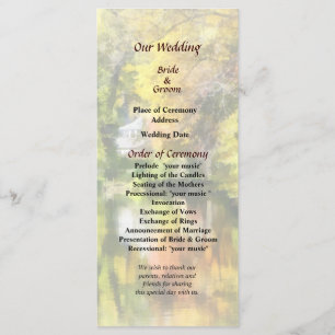 House by the Stream in Autumn Wedding Program Programme