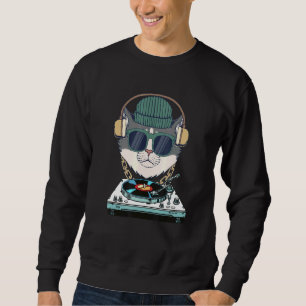 House Cat Rainbow Dj Cat Kitty Sweatshirt