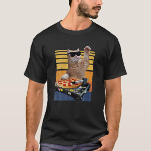 House Cat Retro Style DJ Cat Kitty Music Cat T-Shirt