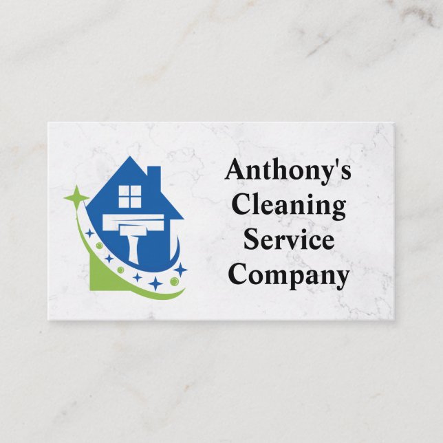 House Clean Squeegee Logo | Sanitising Business Card (Front)