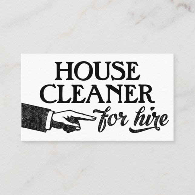 House Cleaner Business Cards - Cool Vintage (Front)