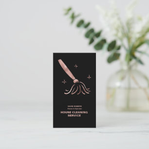House Cleaner Rose Gold Cleaning Service    Busine Business Card