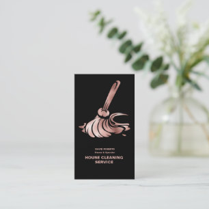 House Cleaner Rose Gold Cleaning Service   Busines Business Card