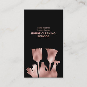 House Cleaner Rose Gold Cleaning Service Business  Business Card