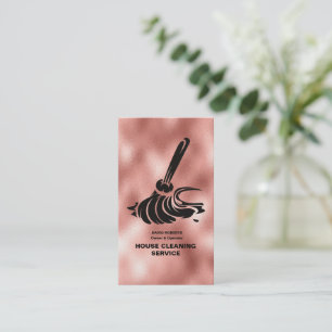 House Cleaner Rose Gold Cleaning Service Business  Business Card