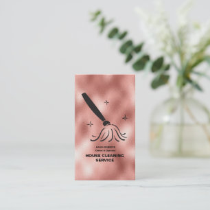 House Cleaner Rose Gold Cleaning Service Business Card
