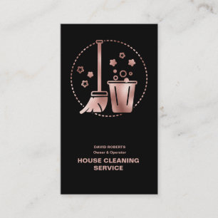 House Cleaner Rose Gold Cleaning Service Business Card