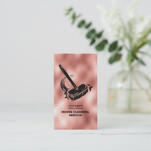 House Cleaner Rose Gold Cleaning Service  Business Card