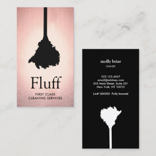 House Cleaner Rose Gold Feather Duster Cleaning Business Card