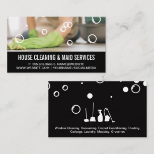 House Cleaner   Soap Bubbles Business Card