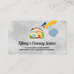 House Cleaners Maid Spray Cleaning Business Card