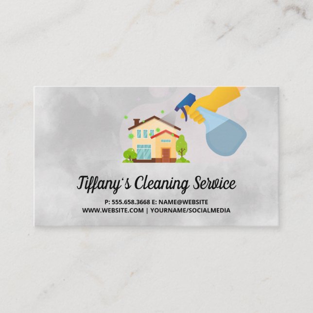 House Cleaners | Maid Spray Cleaning Business Card (Front)