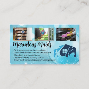 House Cleaners Working Chores Maids Business Card
