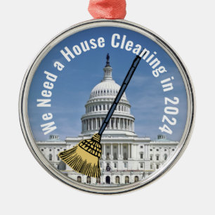 House Cleaning 2024 Election Metal Tree Decoration