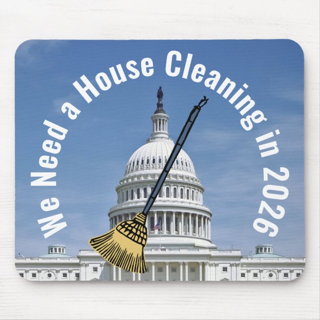House Cleaning 2026 Election Mouse Mat (Front)