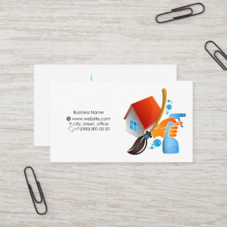House cleaning and washing business card