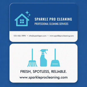 House Cleaning Blue Professional Business Card