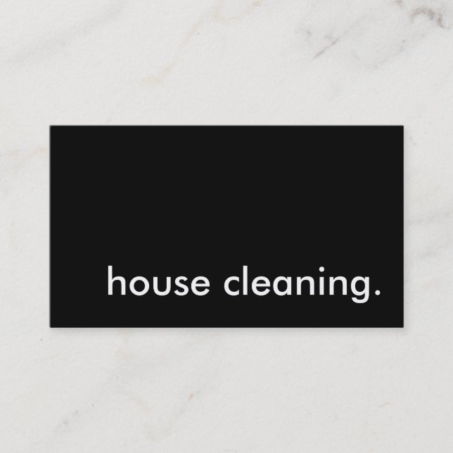 house cleaning. business card (Front)